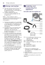 Preview for 12 page of Siemens WT47W590GB Installation And Operation Instructions Manual