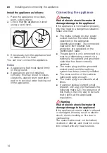 Preview for 14 page of Siemens WT47W590GB Installation And Operation Instructions Manual