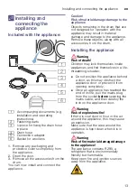 Preview for 13 page of Siemens WT47W5H0BY Installation And Operating Instructions Manual