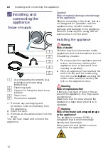 Preview for 14 page of Siemens WT47XMH1EU Installation And Operating Instructions Manual