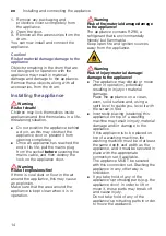 Preview for 14 page of Siemens WT7W466SZA Installation And Operating Instructions Manual