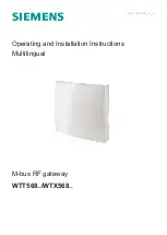 Preview for 1 page of Siemens WTT568 Series Operating And Installation Instructions