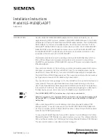 Preview for 1 page of Siemens XLS-MLE6(R)-ADPT Installation Instructions Manual