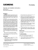 Siemens ZN-31U Operation And Installation Instructions preview