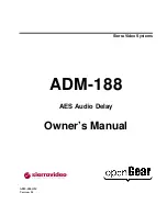 Sierra Video ADM-188 Owner'S Manual preview