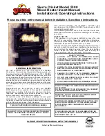 Sierra Woodstoves Cricket 5300 Installation And Operating Instructions Manual preview