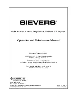 Preview for 1 page of Sievers TOC 800 Operation And Maintenance Manual