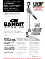 Sievert Crane & Hoist CM BANDIT Operating, Maintenance & Parts Manual preview