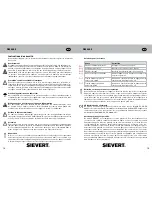 Предварительный просмотр 8 страницы Sievert DW 2000 Operating Instructions Manual