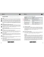 Предварительный просмотр 11 страницы Sievert DW 2000 Operating Instructions Manual