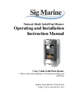 Sig Marine Cozy Cabin Solid Fuel Heater Operating And Installation Instruction Manual preview