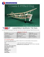 SIG Cessna L-19 Bird Dog Assembly Instructions Manual предпросмотр