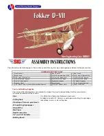 SIG Fokker D-VII Assembly Instructions Manual preview