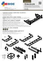 SIGE 700A BLUM Installation Instructions предпросмотр