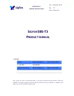 Предварительный просмотр 1 страницы Sigfox SBS-T3-868 Product Manual