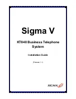 Preview for 1 page of Sigma V KT848 Installation Manual