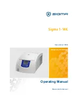 Sigma 1-14K Operating Manual preview