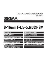 Sigma 8-16mm F4.5-5.6 DC HSM Instructions Manual preview