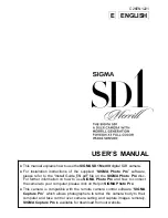 Preview for 1 page of Sigma SD1 Merrill User Manual