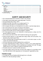 Preview for 4 page of Sigma X-Style S5501 User Manual