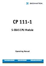 Предварительный просмотр 1 страницы SIGMATEK CP 111-1 Operating Manual