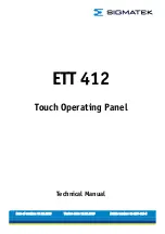 Предварительный просмотр 1 страницы SIGMATEK ETT 412 Technical Manual