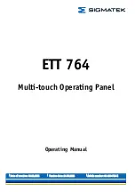 Предварительный просмотр 1 страницы SIGMATEK ETT 764 Operating Manual