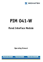 Предварительный просмотр 1 страницы SIGMATEK PIM 041-W Operating Manual