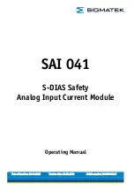 Предварительный просмотр 1 страницы SIGMATEK SAI 041 Operating Manual