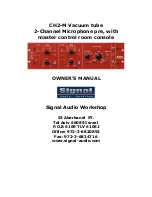 Signal Audio Workshop CH2-M Owner'S Manual preview