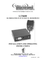 Предварительный просмотр 1 страницы Signal Vehicle Products LCS600 Installation And Operating Instructions Manual