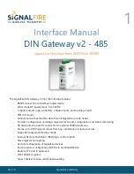 Preview for 1 page of SignalFire DIN Gateway v2 Interface Manual