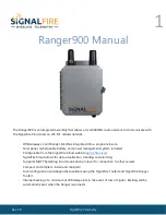 SignalFire Ranger900 Manual preview