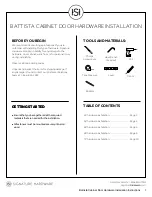 Предварительный просмотр 1 страницы Signature Hardware Battista Cabinet Door Hardware Installation Instructions