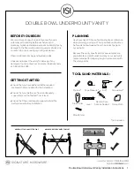 Signature Hardware DOUBLE BOWL UNDERMOUNT VANITY Installation Instructions Manual preview