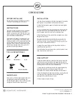 Preview for 2 page of Signature Hardware STONE TROUGH CONSOLE SINK Installation Instructions Manual