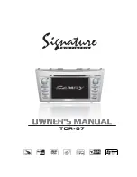 Предварительный просмотр 1 страницы Signature TCR-07 Owner'S Manual