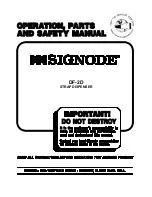 Signode DF-2D Operation, Parts And Safety Manual предпросмотр