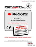 Signode GRIPPACK 114 Original Operation, Parts & Safety Manual предпросмотр