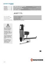 Signode Josef Kihlberg JK20T777 Operating Instructions Manual preview