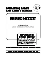 Предварительный просмотр 1 страницы Signode SCM-12 Operation, Parts And Safety Manual