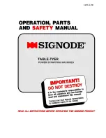 Signode TABLE-TYER Operation, Parts And Safety Manual предпросмотр