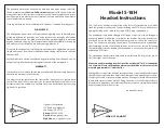 Preview for 1 page of Sigtronics S-18H Series Instructions