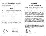 Preview for 1 page of Sigtronics S-41 Series Instructions