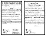 Sigtronics SE-2S Instructions preview