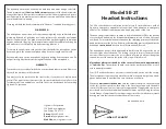 Sigtronics SE-2T Instructions preview