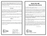 Preview for 1 page of Sigtronics SE-48P Series Instructions