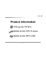 Preview for 1 page of SII DPU-S series Product Information