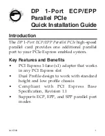 Preview for 1 page of SIIG 1-Port ECP Quick Installation Manual