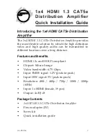 Preview for 1 page of SIIG 1x4 HDMI 1.3 CAT5e Distribution Amplifier Quick Installation Manual